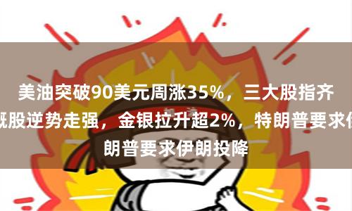 美油突破90美元周涨35%，三大股指齐跌，中概股逆势走强，金银拉升超2%，特朗普要求伊朗投降